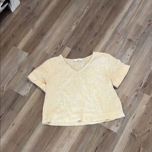 Zenana Outfitters Cream Boxy Crop T-Shirt